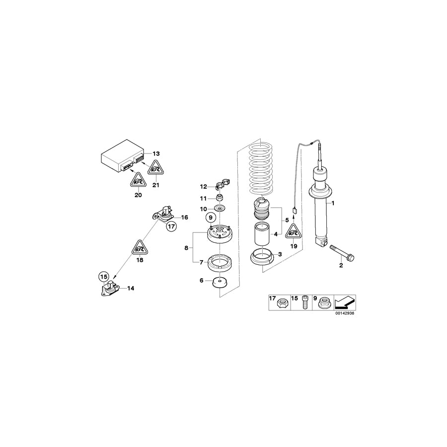 Genuine BMW 33526767116 E65 E66 Spring Strut, Rear (Inc. 745i, 740d & 730i) | ML Performance EU