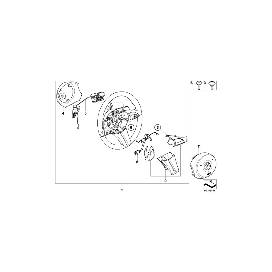 Genuine BMW 32306763534 E85 Sports Strng Whl,Leath.F Sequ.Transm. CHROM LINE (Inc. Z4 2.5i & Z4 3.0i) | ML Performance EU Car Parts
