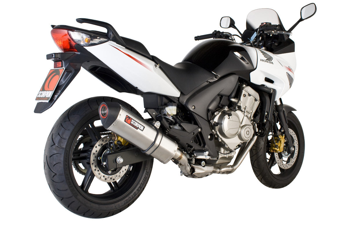 Scorpion RHA100SEO Honda CBF600 Serket Parallel Slip-On - Brushed Stainless Steel Sleeve | ML Performance EU EU
