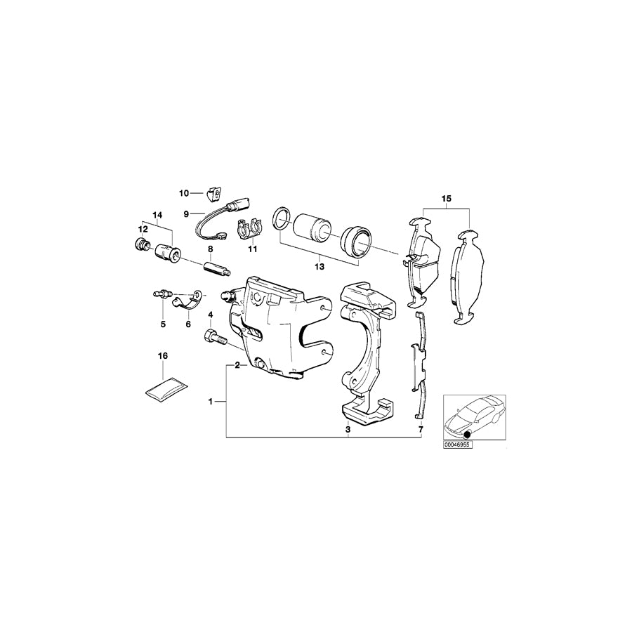 Genuine BMW 34111160368 E34 E32 Caliper Housing Right ATE (Inc. 530i, 520i & 730iL) | ML Performance EU