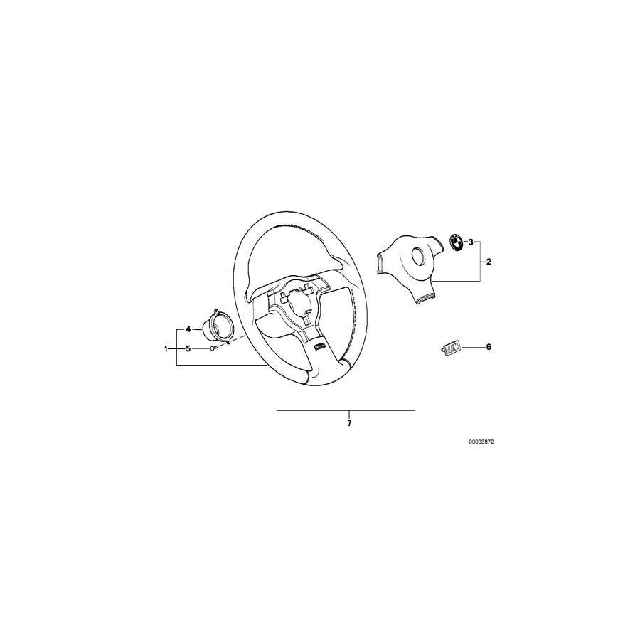 Genuine BMW 32332226516 E34 Horn Button Silber (Inc. M5 3.6 & M5 3.8) | ML Performance EU Car Parts