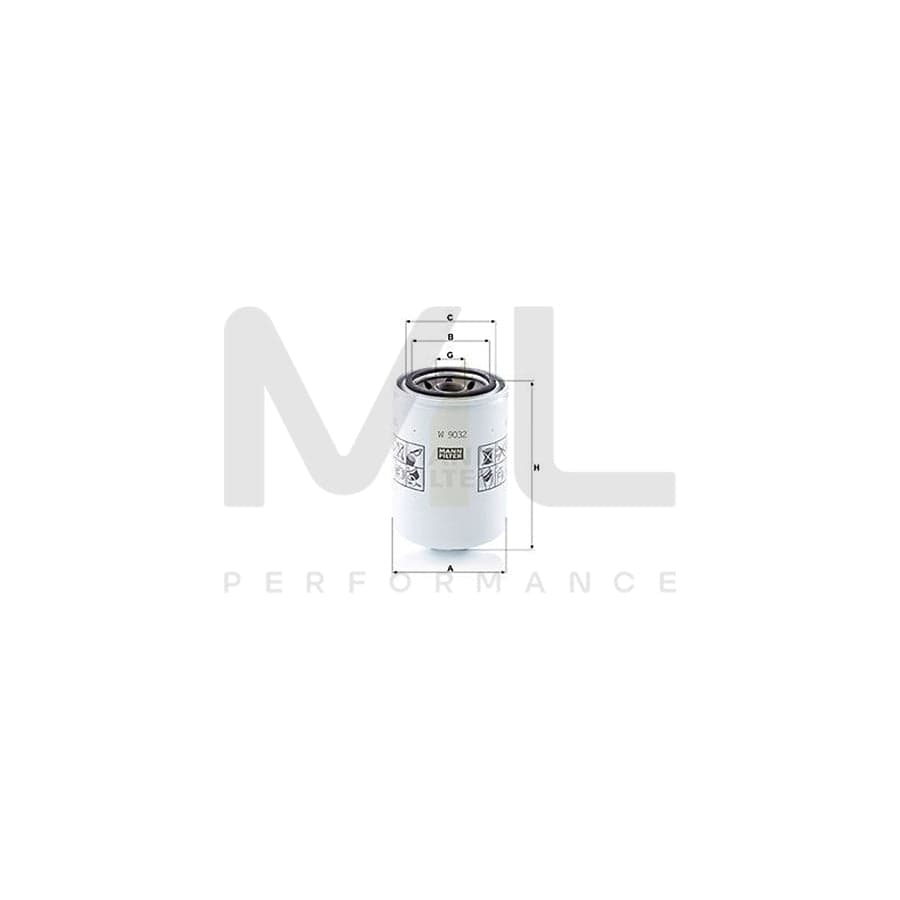 MANN-FILTER W 9032 Oil Filter Spin-on Filter | ML Performance Car Parts