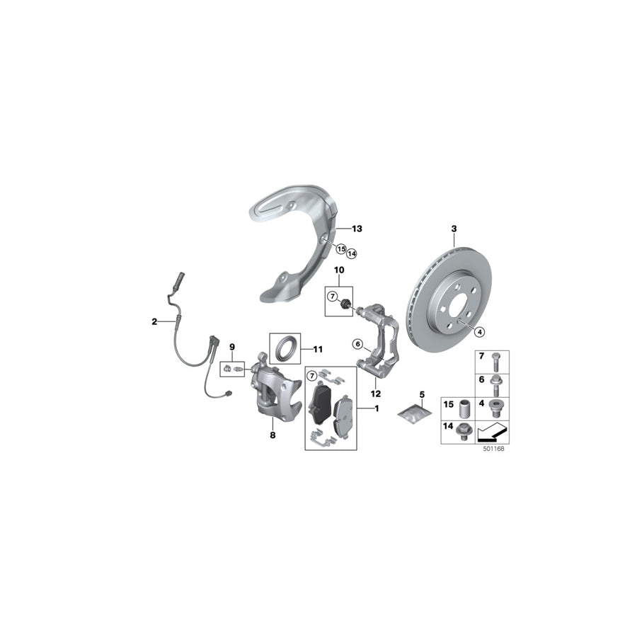 Genuine BMW 34116867311 F46 F45 Calliper Carrier Left (Inc. 225i, 220dX & X2 25dX) | ML Performance EU