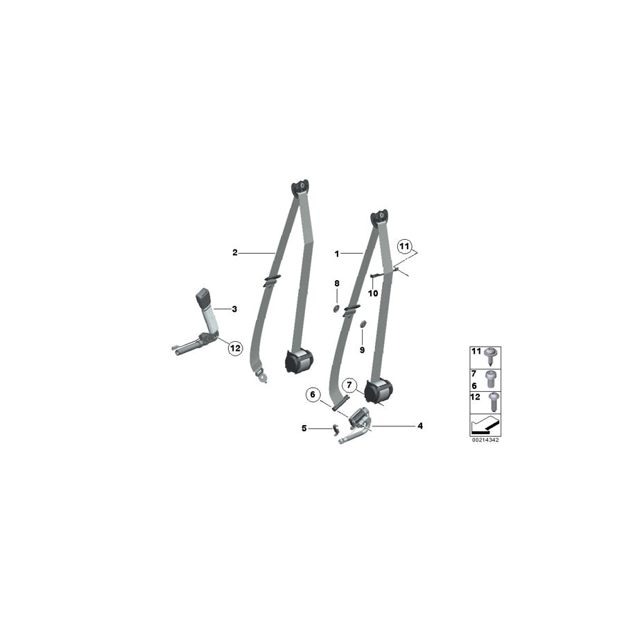 Genuine BMW 72117233509 Upper Belt Front Left SCHWARZ (Inc. 535i & 535iX) | ML Performance EU