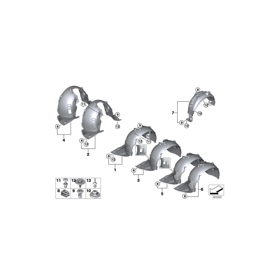 Genuine BMW 51717290795 F46 F45 Cover, Wheell Housing, Rear Left (Inc. 225xe, 220dX & 218dX) | ML Performance EU Car Parts