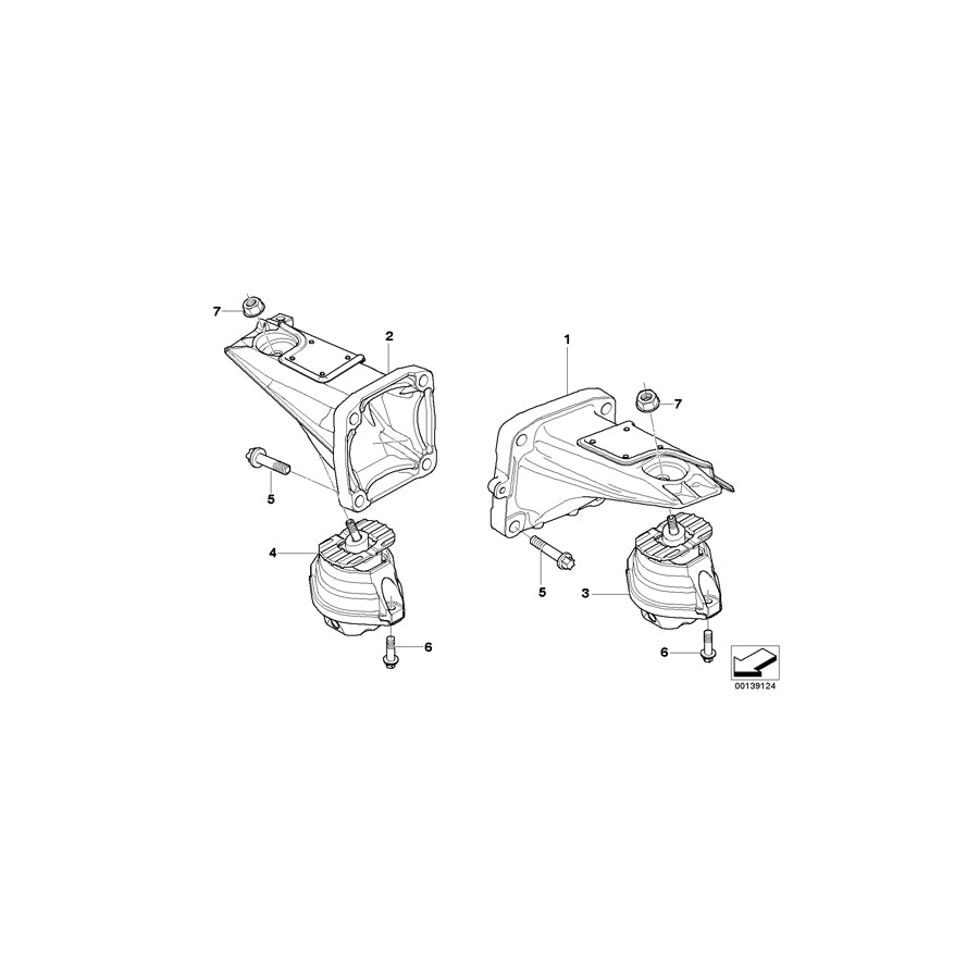 Genuine BMW 22112282627 E61 E64 E60 Engine Supporting Bracket, Left (Inc. M5 & M6) | ML Performance EU Car Parts