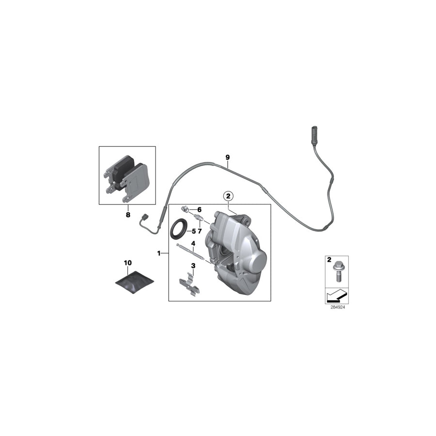 Genuine BMW 34216860737 F22 F20 F21 Caliper Housing Left (Inc. M235iX, M140iX & M235i) | ML Performance EU