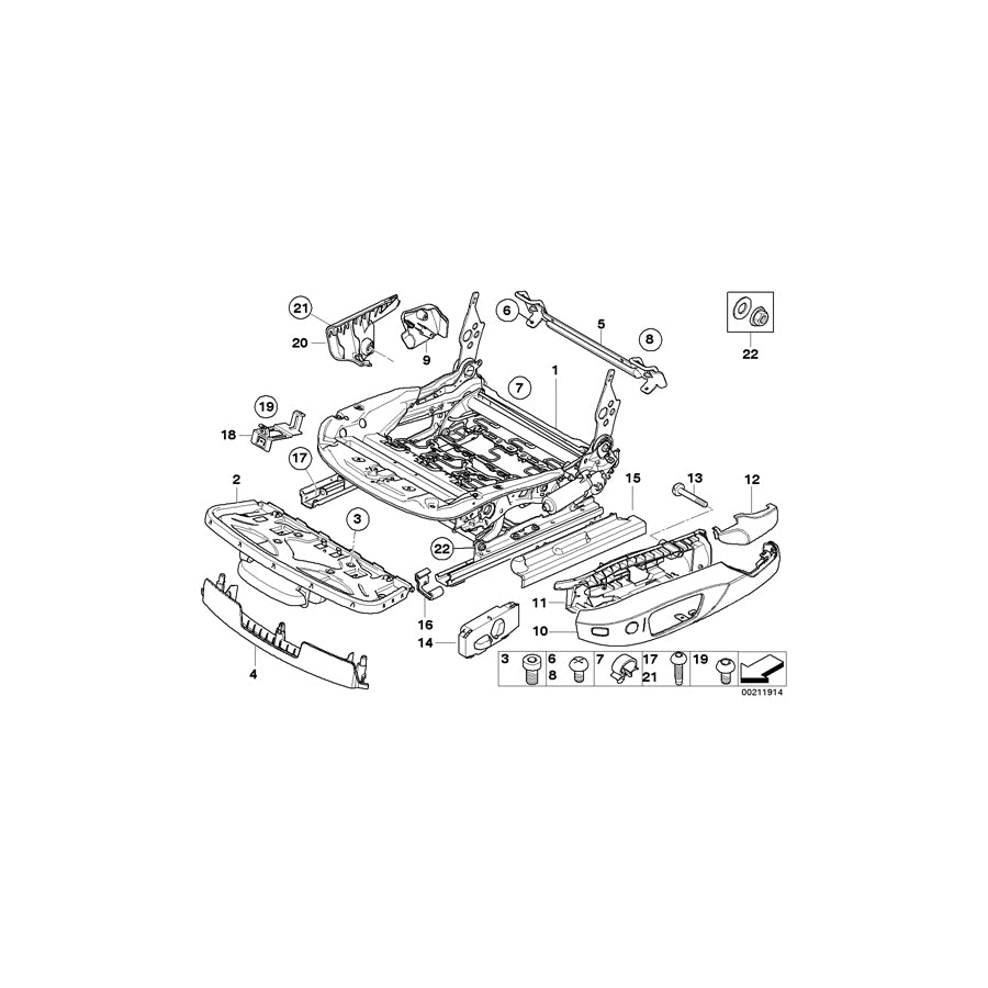 Genuine BMW 52107135540 E91 E90 E87 Electrical Seat Mechanism, Right (Inc. 320i, X1 23dX & X1 18dX) | ML Performance EU
