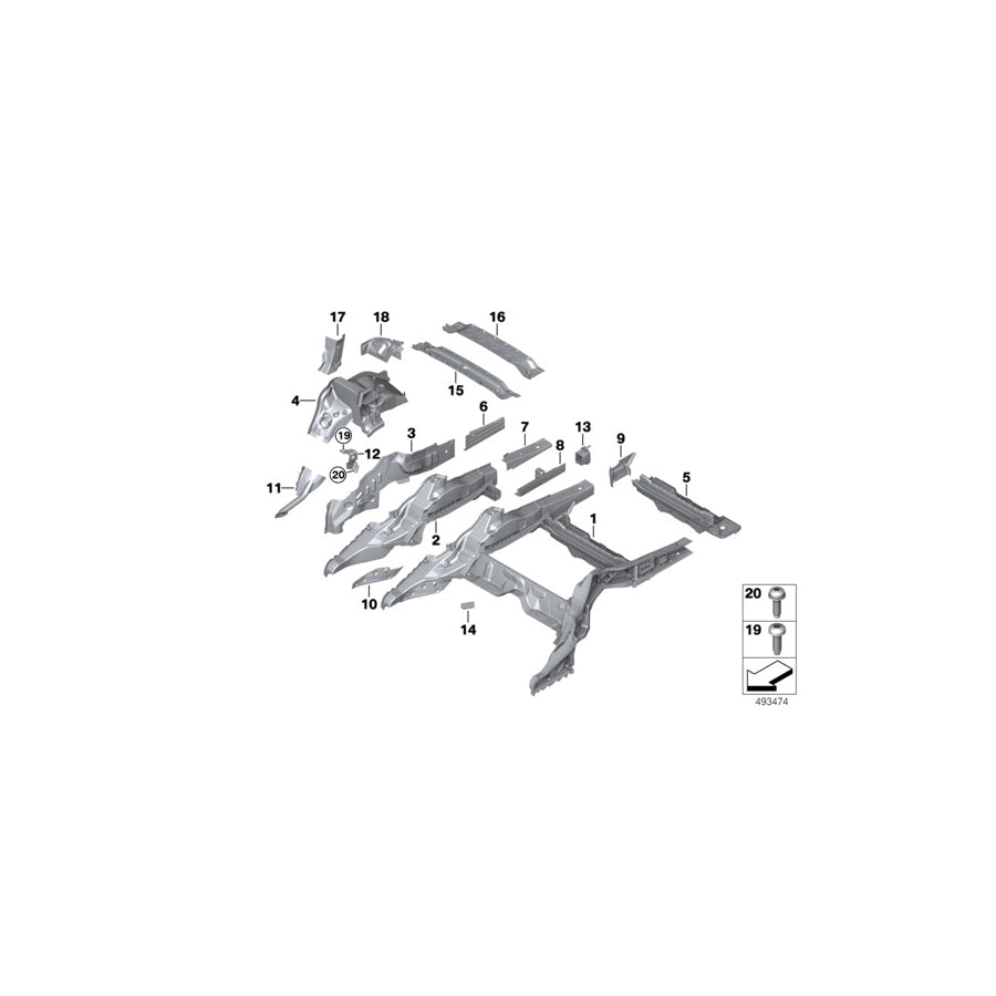 Genuine BMW 41007499101 F93 G16 End Plate, Side Member, Left (Inc. M850iX, 840i & 840iX) | ML Performance EU Car Parts