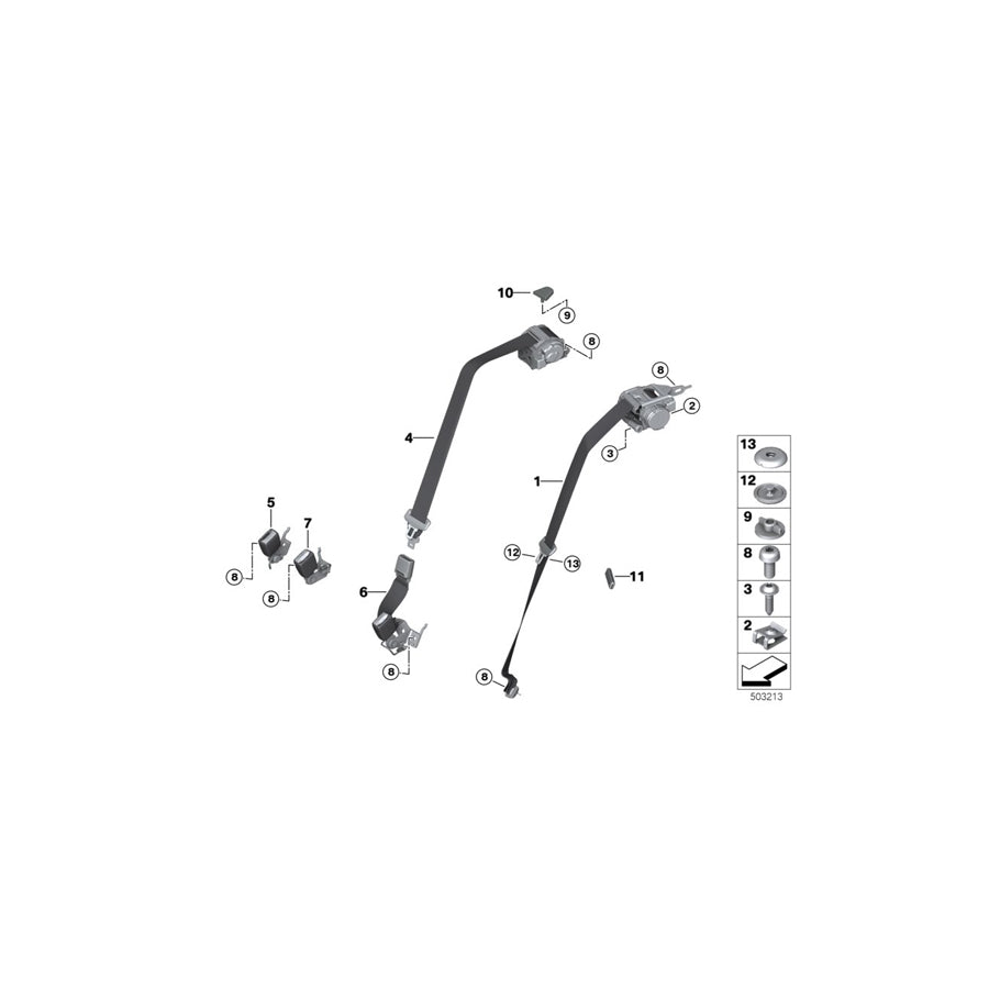 Genuine BMW 72119484959 F93 G16 Lower Belt Rear Center BLACK (Inc. 840i, M8 & 840iX) | ML Performance EU