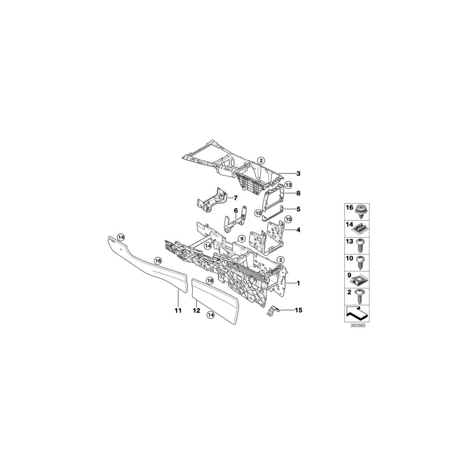 Genuine BMW 51166976708 E71 E70 E72 Bracket F Center Console, Center (Inc. X5 3.0si, X5 M & X5 35dX) | ML Performance EU Car Parts