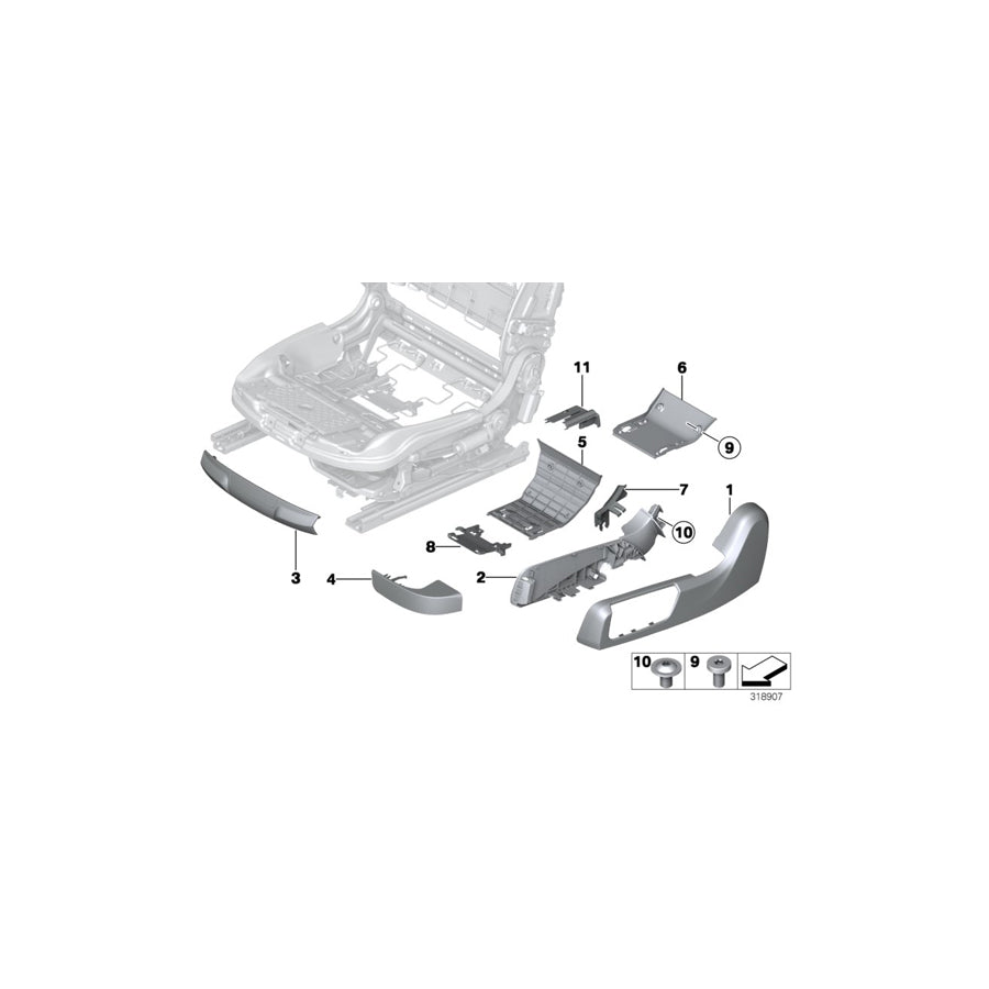 Genuine BMW 52107261789 F12 F13 Trim Cover, Rail, Outer Rear Left SCHWARZ (Inc. 650i, 650iX & 640d) | ML Performance EU