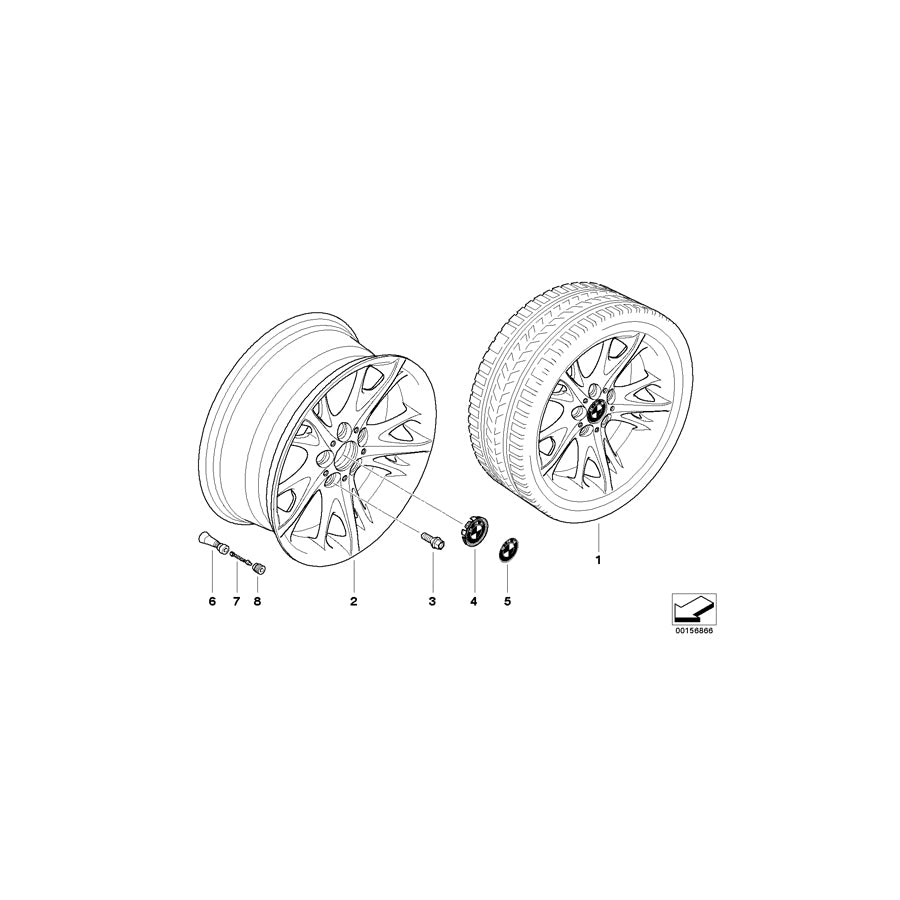 Genuine BMW 36116777773 E85 E86 Light Alloy Rim 8JX18 ET:47 (Inc. Z4 2.2i, Z4 3.0i & Z4 3.0si) | ML Performance EU