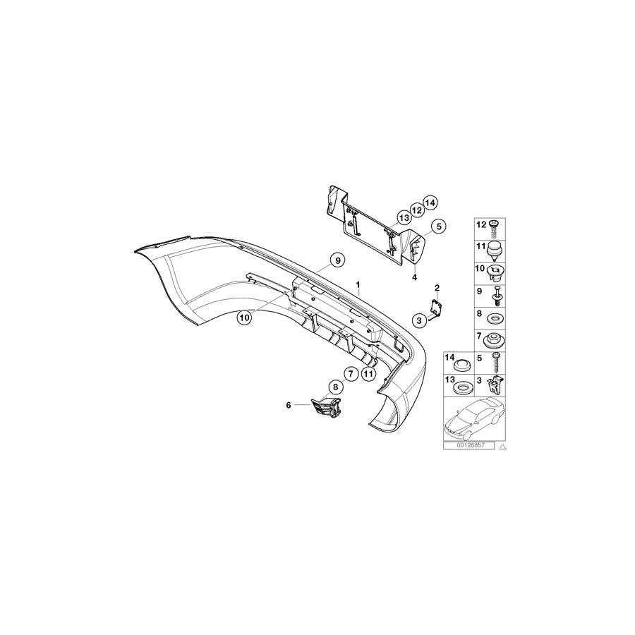 Genuine BMW 51128410742 E36 Bumper Trim Panel, Primed, Rear (Inc. Z3 2.8, Z3 3.0i & Z3 1.9) | ML Performance EU Car Parts