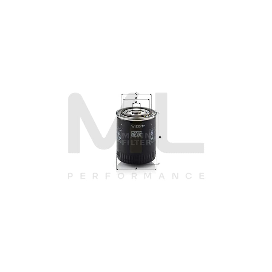 MANN-FILTER W 930/12 Oil Filter Spin-on Filter | ML Performance Car Parts