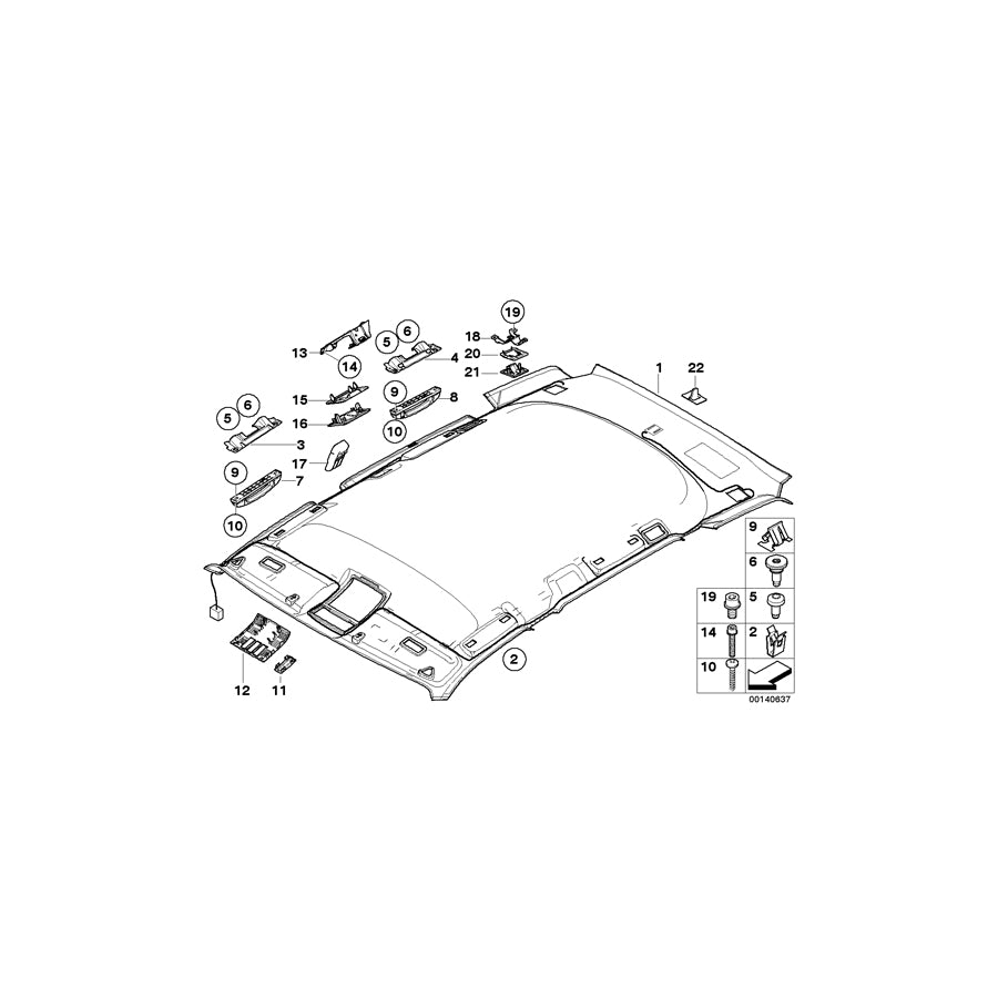 Genuine BMW 51443412923 E83 Cover, Switch Cutout BASALTGRAU (Inc. X3 2.5i, X3 3.0d & X3 2.0d) | ML Performance EU Car Parts