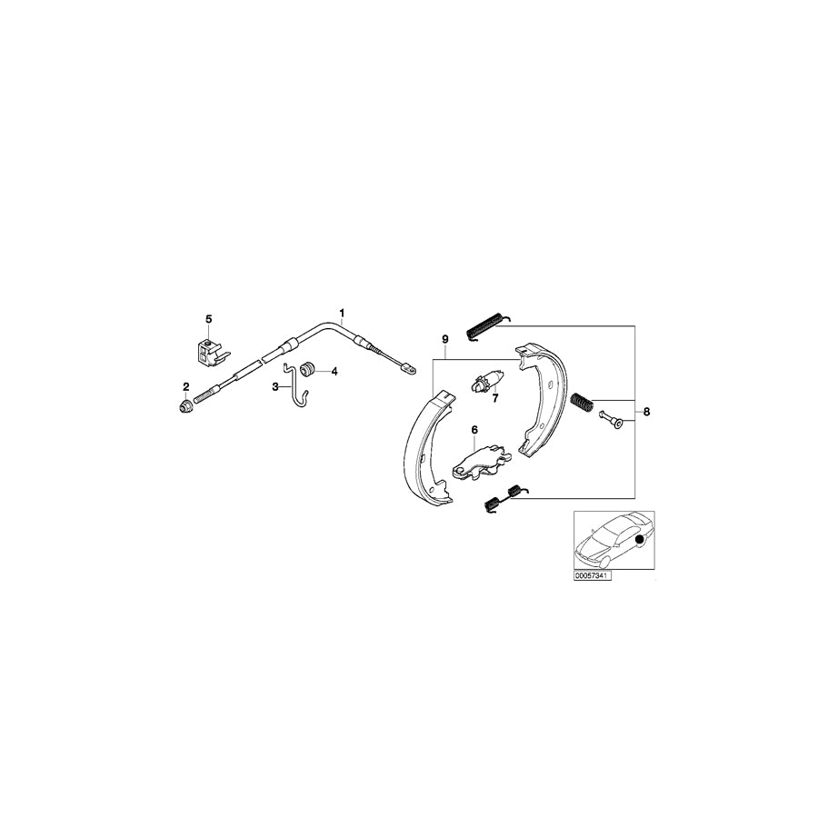 Genuine BMW 34411165928 E52 Hand Brake Bowden Cable (Inc. ALPINA V8 & Z8) | ML Performance EU Car Parts