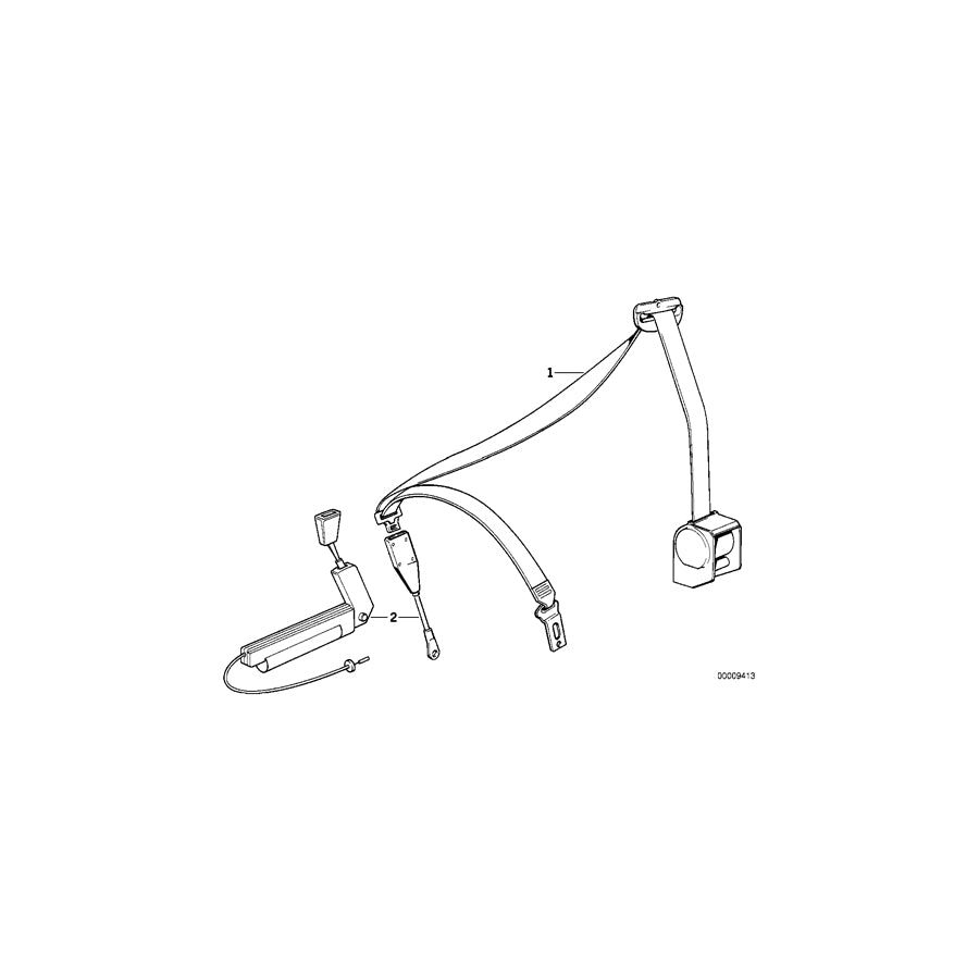 Genuine BMW 72118127712 E34 E32 Lower Belt With Right Belt Tensioner (Inc. 525td, M5 3.6 & 518g) | ML Performance EU Car Parts