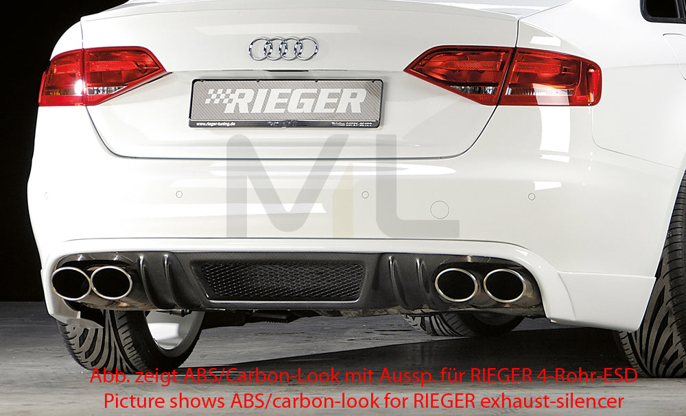 Rieger 00055506 Audi B8 B81 A4 Rear Diffuser 1 | ML Performance EU Car Parts