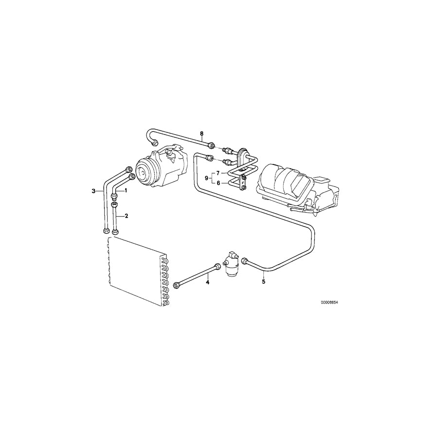 Genuine BMW 64531368552 E23 Condenser-Dryer Pressure Hose Assy (Inc.  & 745i) | ML Performance EU Car Parts