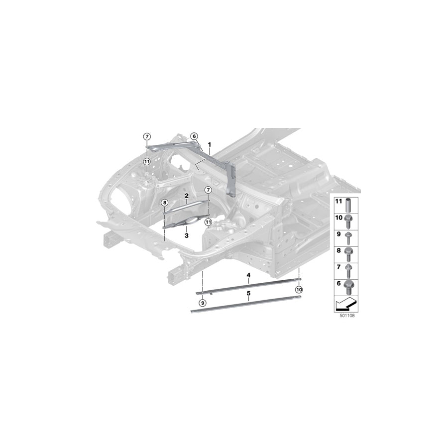 Genuine BMW 51617416930 G15 G14 G16 Torsion Strut, Front Right (Inc. M850iX, 840iX & 840dX) | ML Performance EU Car Parts