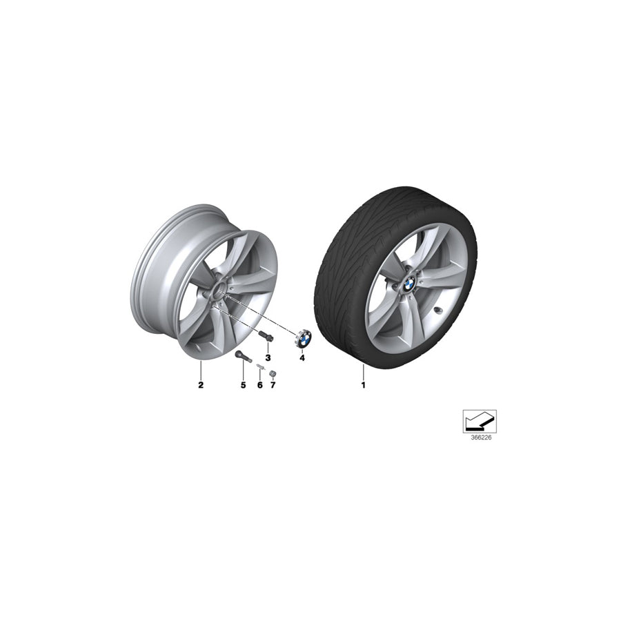 Genuine BMW 36116876767 F25 F26 Light Alloy Rim, Black 9,5JX19 ET48 (Inc. X3 18i, X3 28i & X4 28iX) | ML Performance EU