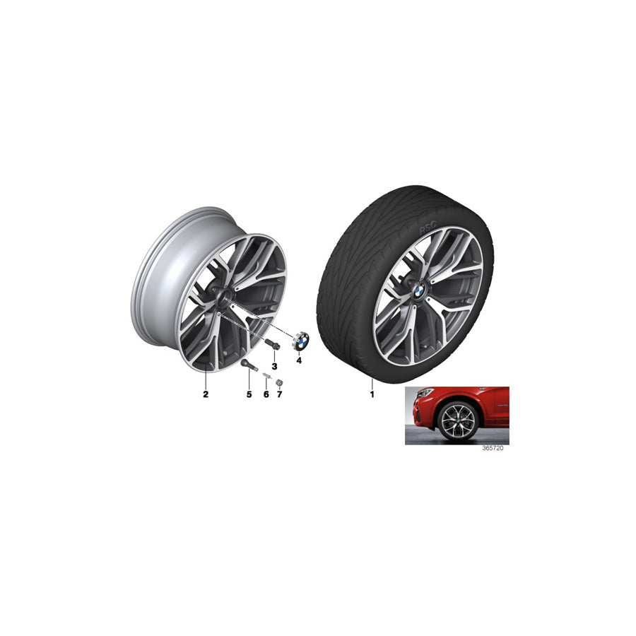 Genuine BMW 36116864262 F25 F26 Light Alloy Rim 8,5JX20 ET:38 (Inc. X3 35iX, X4 20iX & X3 28i) | ML Performance EU