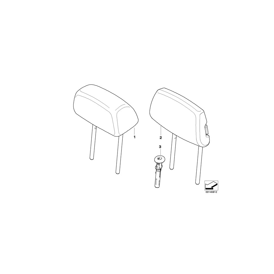 Genuine BMW 52208036379 E90 E91 Head Rest Cloth ANTHRAZIT (Inc. 335xi, 320si & 316d) | ML Performance EU Car Parts