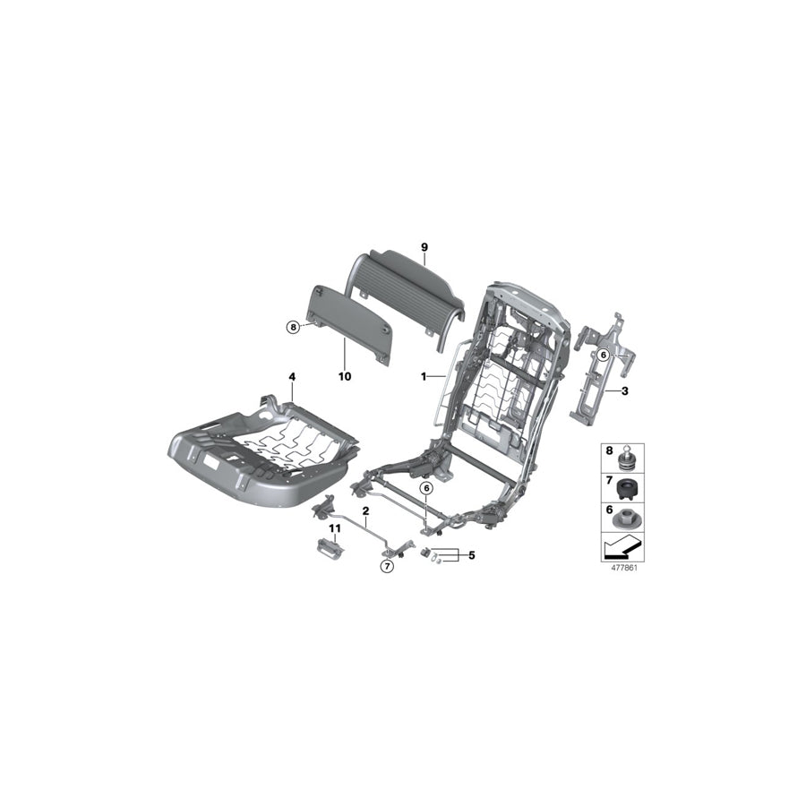 Genuine BMW 52207416009 G11 G12 Rear Panel, Backrest Upper Section, Rear MOKKA (Inc. 745eX, 740eX & M760LiX) | ML Performance EU Car Parts