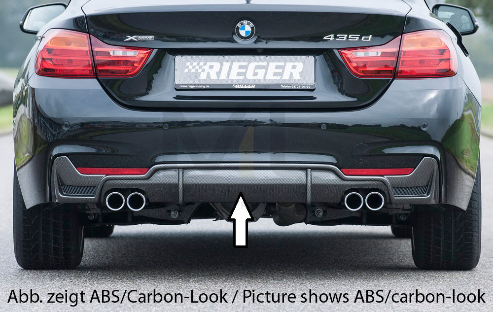 Rieger 00053490 BMW 4 Series F32 F33 F36 Rear Diffuser - Carbon Look 1 | ML Performance EU Car Parts