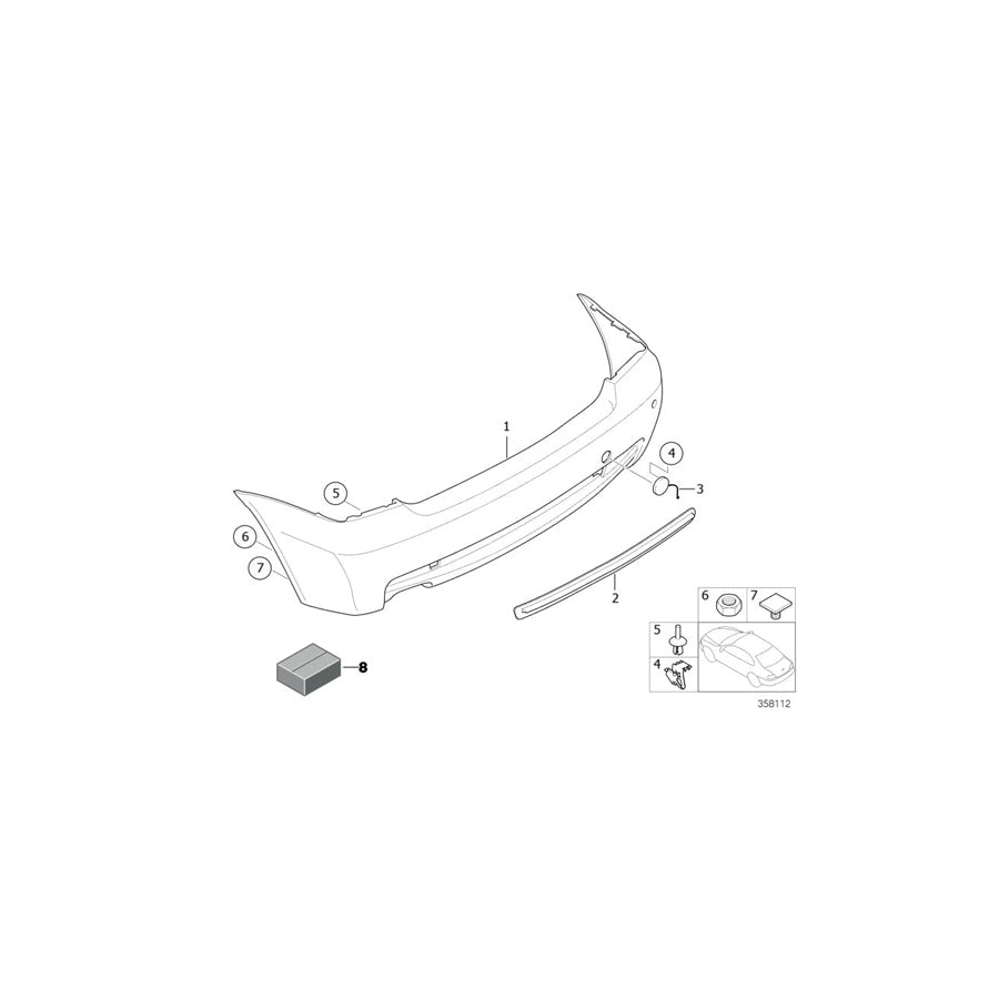 Genuine BMW 51127894798 E46 Flap, Towing Eye, Primed (Inc. 318ti, 316ti & 318td) | ML Performance EU Car Parts