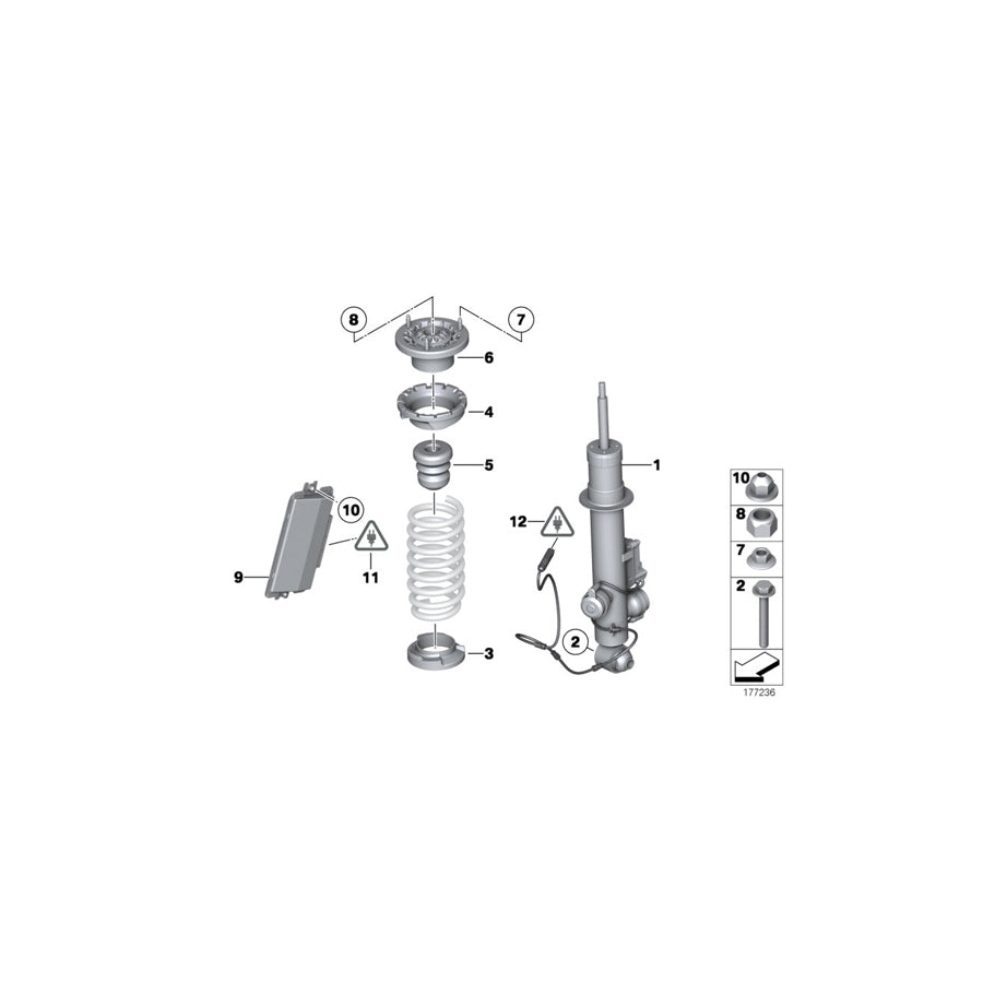 Genuine BMW 37126857698 Rear Right Spring Strut (Inc. 650iX 4.4, 650iX & 640d) | ML Performance EU