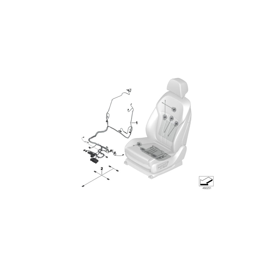 Genuine BMW 61128736207 G07 G05 G06 Wiring Set Seat Left (Inc. X7 50iX, X6 30dX & X5 25dX) | ML Performance EU Car Parts