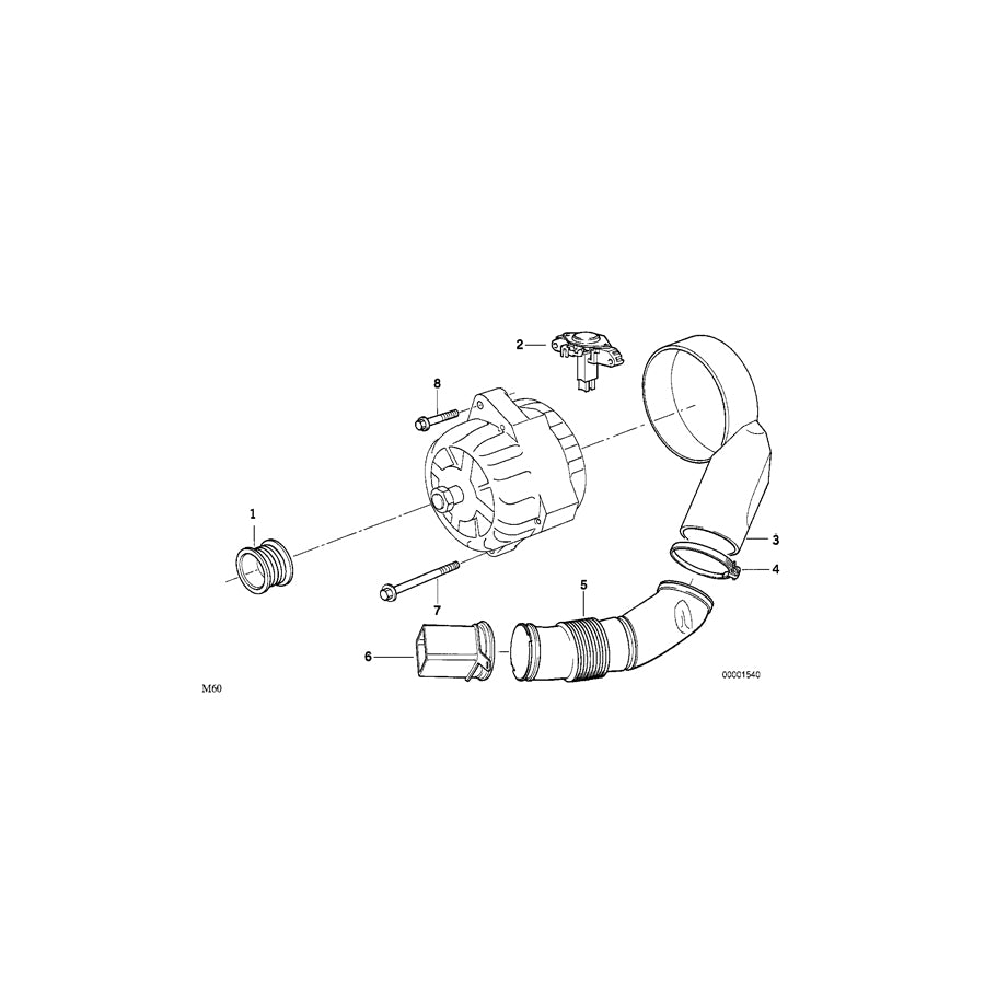 Genuine BMW 12311733782 E39 E34 E31 Pulley Alternator D=45MM (Inc. 750i, 540iP & 540i) | ML Performance EU Car Parts