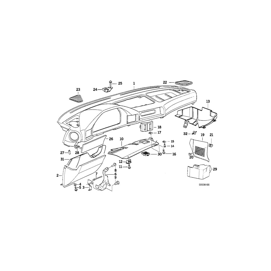 Genuine BMW 51452232578 E34 Covering Right (Inc. M5 3.8, M5 & M5 3.6) | ML Performance EU Car Parts