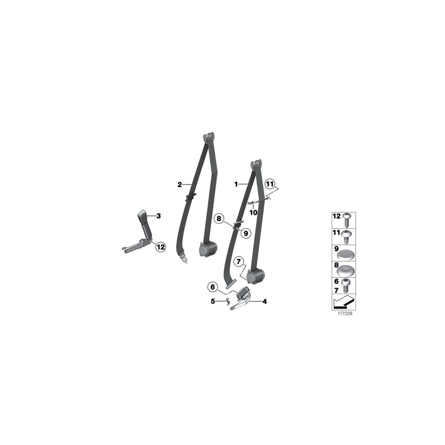 Genuine BMW 72119164500 F02 F01 F04 Upper Belt, Front Right VENETOBEIGE (Inc. Hybrid 7L, 750LiX & 740Li) | ML Performance EU Car Parts