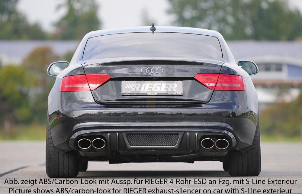 Rieger 00055445 Audi B8 B81 A5 Rear Diffuser 3 | ML Performance EU Car Parts