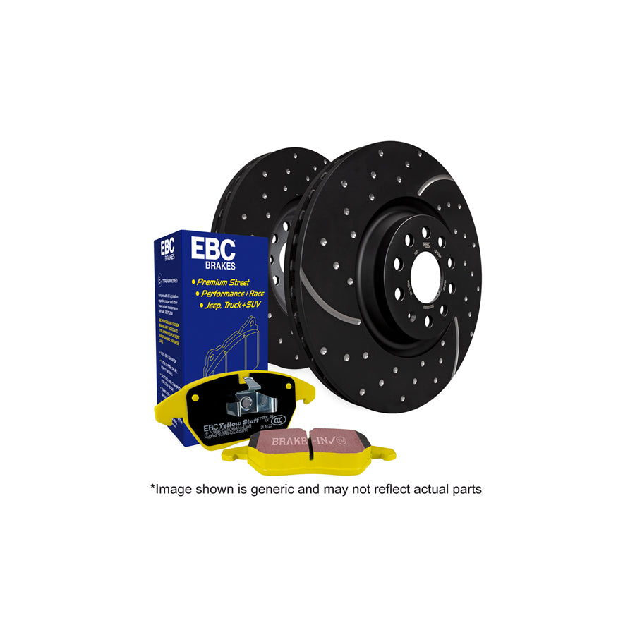 EBC PD13KF464 Mercedes-Benz W140 Yellowstuff Front Brake Pad & GD Disc Kit - ATE Caliper 1 | ML Performance UK Car Parts