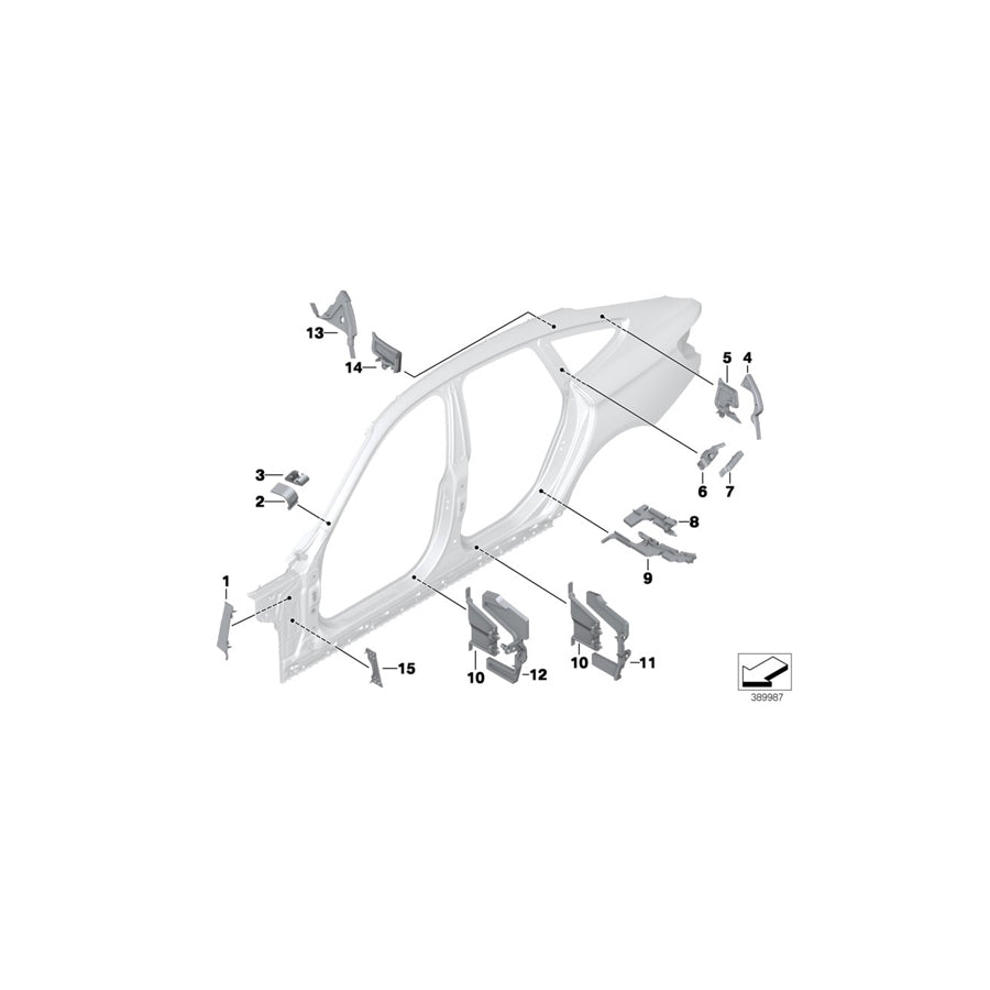 Genuine BMW 41007345129 Molded Part F Column D, Exterior Left (Inc. 435i, 430dX & 435dX) | ML Performance EU