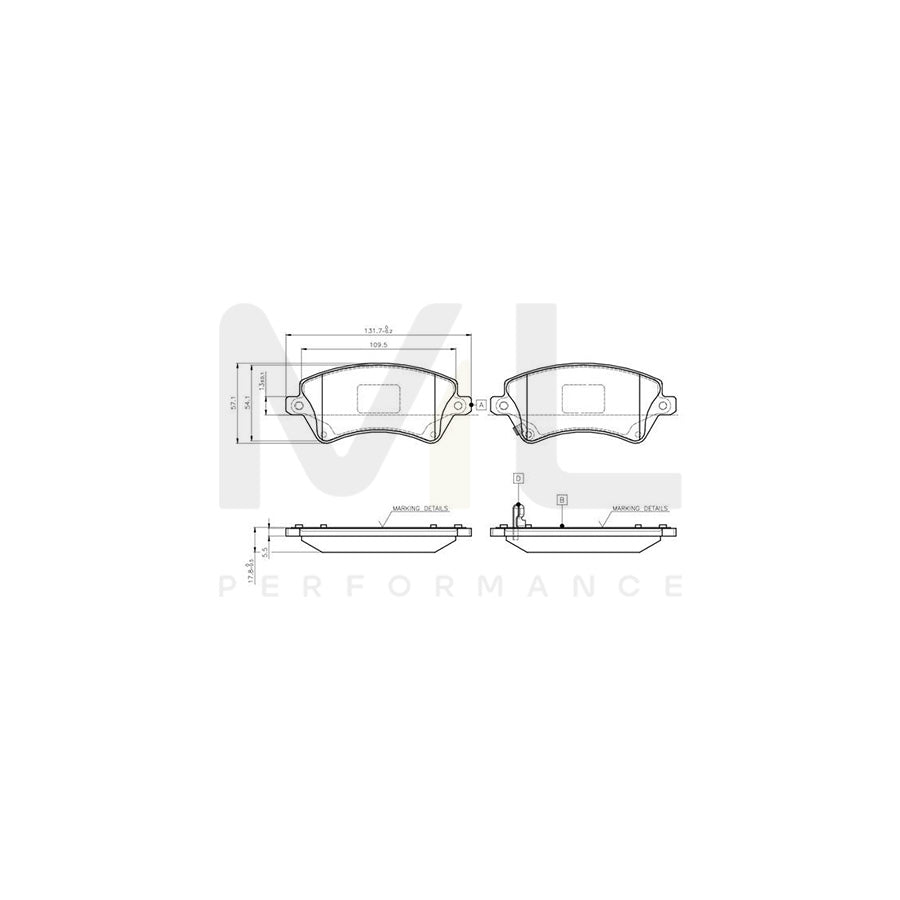 Bosch 0986Tb2397 Brake Pad Set For Toyota Corolla Excl. Wear Warning Contact, With Accessories | ML Performance Car Parts