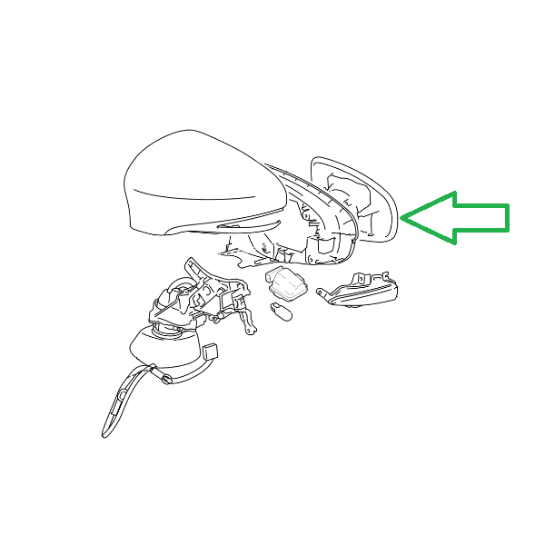 Genuine Lexus 87931-76020 CT Phase 1 O/S Mirror Glass