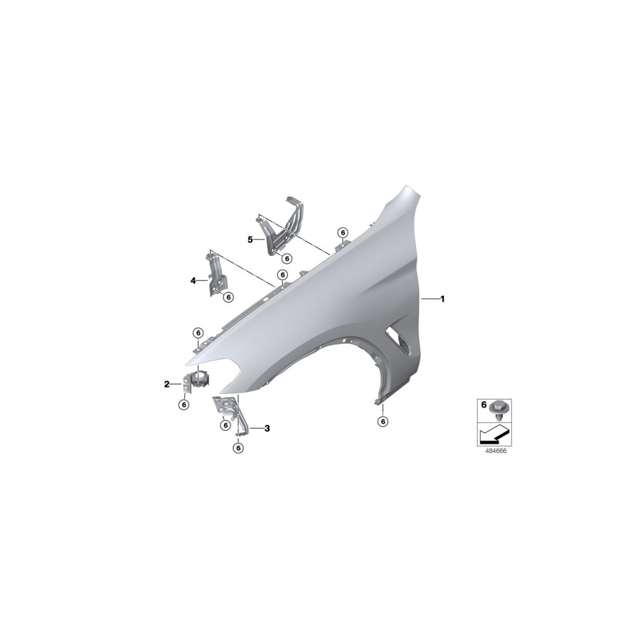 Genuine BMW 41007930973 G02 G01 Side Panel, Front Left (Inc. X3 M, X4 M & X3 20dX) | ML Performance EU