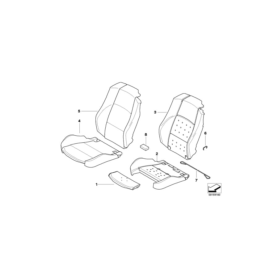 Genuine BMW 52107253573 E93 E93 Sports Seat Cover Leather Left SATTELBRAUN (Inc. 318i, 335is & 323i) | ML Performance EU Car Parts