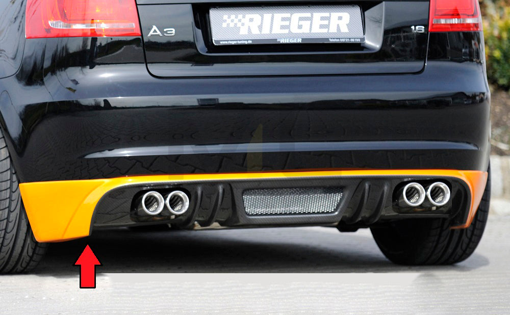 Rieger 00099838 Audi 8P A3 Rear Diffuser - Carbon-Look 1 | ML Performance EU Car Parts