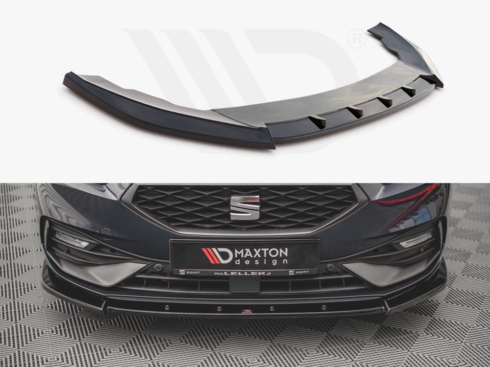 Maxton Design SE-LE-4-FR-FD1T Front Splitter V1 Seat Leon Fr MK4 (2020-) | ML Performance EU Car Parts