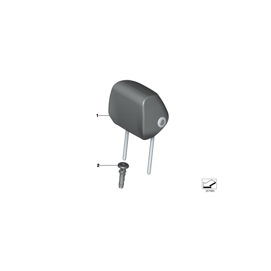 Genuine BMW 52107362621 F30 F34 F36 Headrest Leather SATTELBRAUN (Inc. 330dX, 318d & 330d) | ML Performance EU