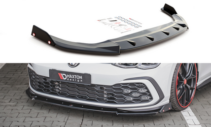 Maxton Design VW-GO-8-GTI-FD3T+FSF Front Splitter + Flaps V.3 Volkswagen Golf GTI / R-Line MK8 | ML Performance UK Car Parts
