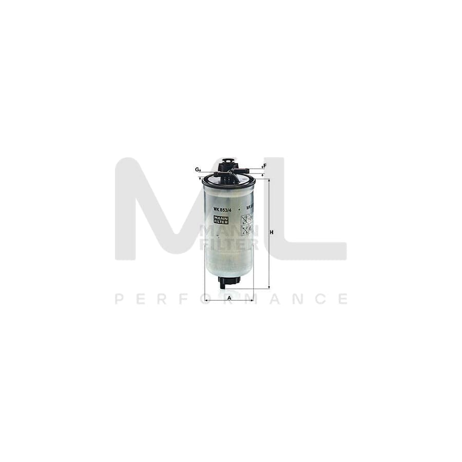 MANN-FILTER WK 853/4 z Fuel filter for FIAT Punto I Hatchback (176) In-Line Filter, with seal | ML Performance Car Parts