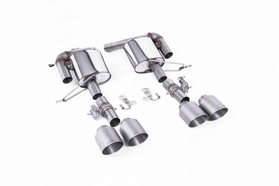 MillTek SSXRR115 Range Rover Sport Valved Rear Silencers with GT-115 Brushed Titanium Tips