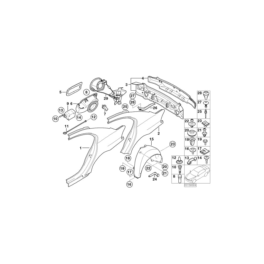 Genuine BMW 41147012072 E65 E66 E67 Closing Plate, Rear Lights Cup, Right (Inc. 745Li, 730i & 740Li) | ML Performance EU
